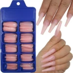 Nude Coloured Long Coffin Nail Tips (100 Pc Box) (4)