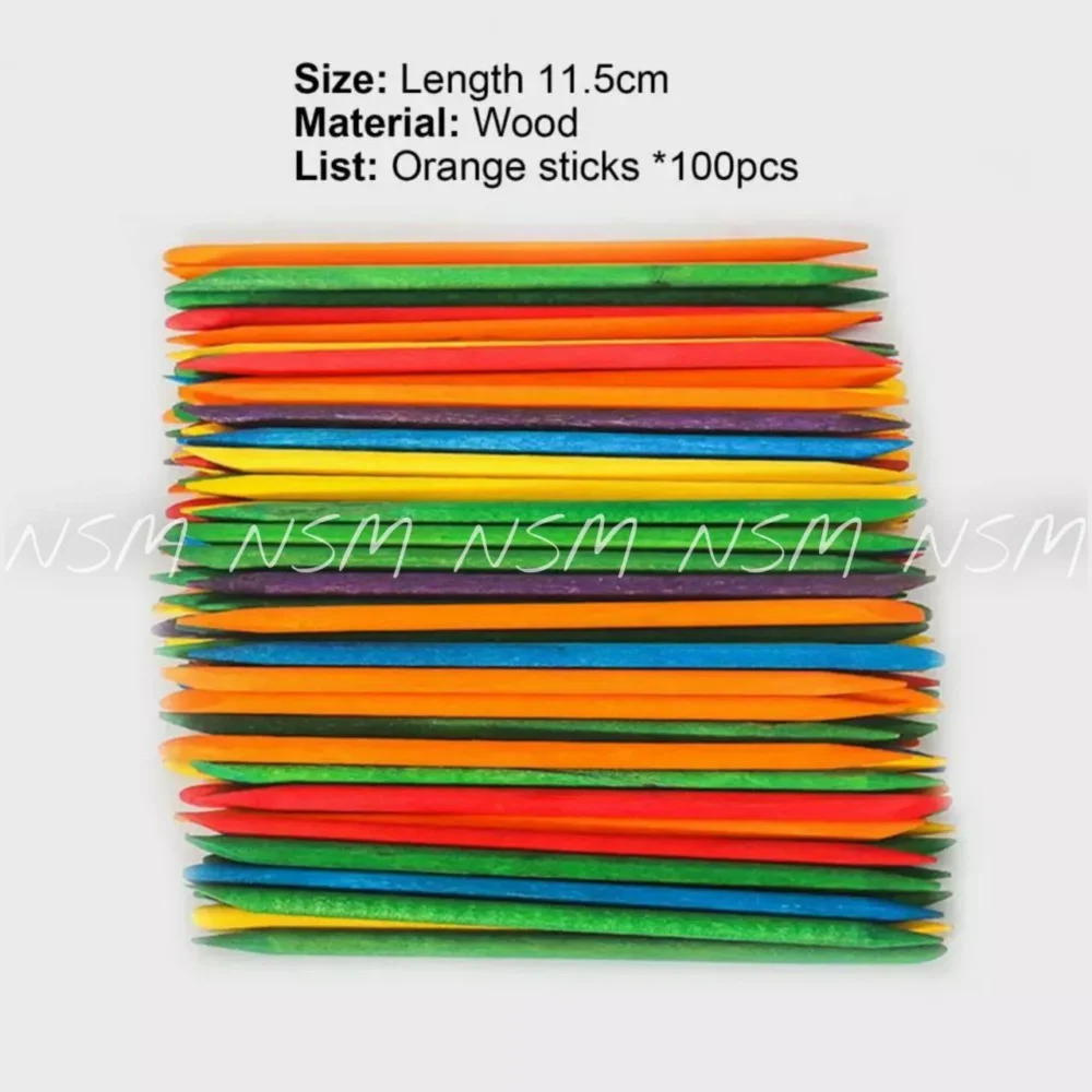 Dual End Disposable Colorful Orange / Cuticle Stick (pack Of Approx. 100 Pieces)