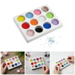 Pastel Colored Caviar Beads And Multi Colored Nail Art Crystals (Set Of 12) (2)