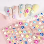 Pastel Flowers And Hearts 5D Stickers Sheet (5D-K113)