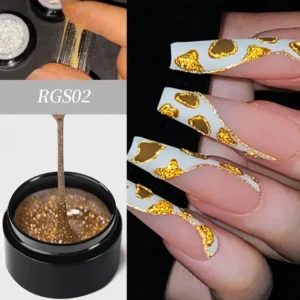 Born Pretty Gold Reflective Glitter Sparkling Effect Spider Nail Gel (5gm)