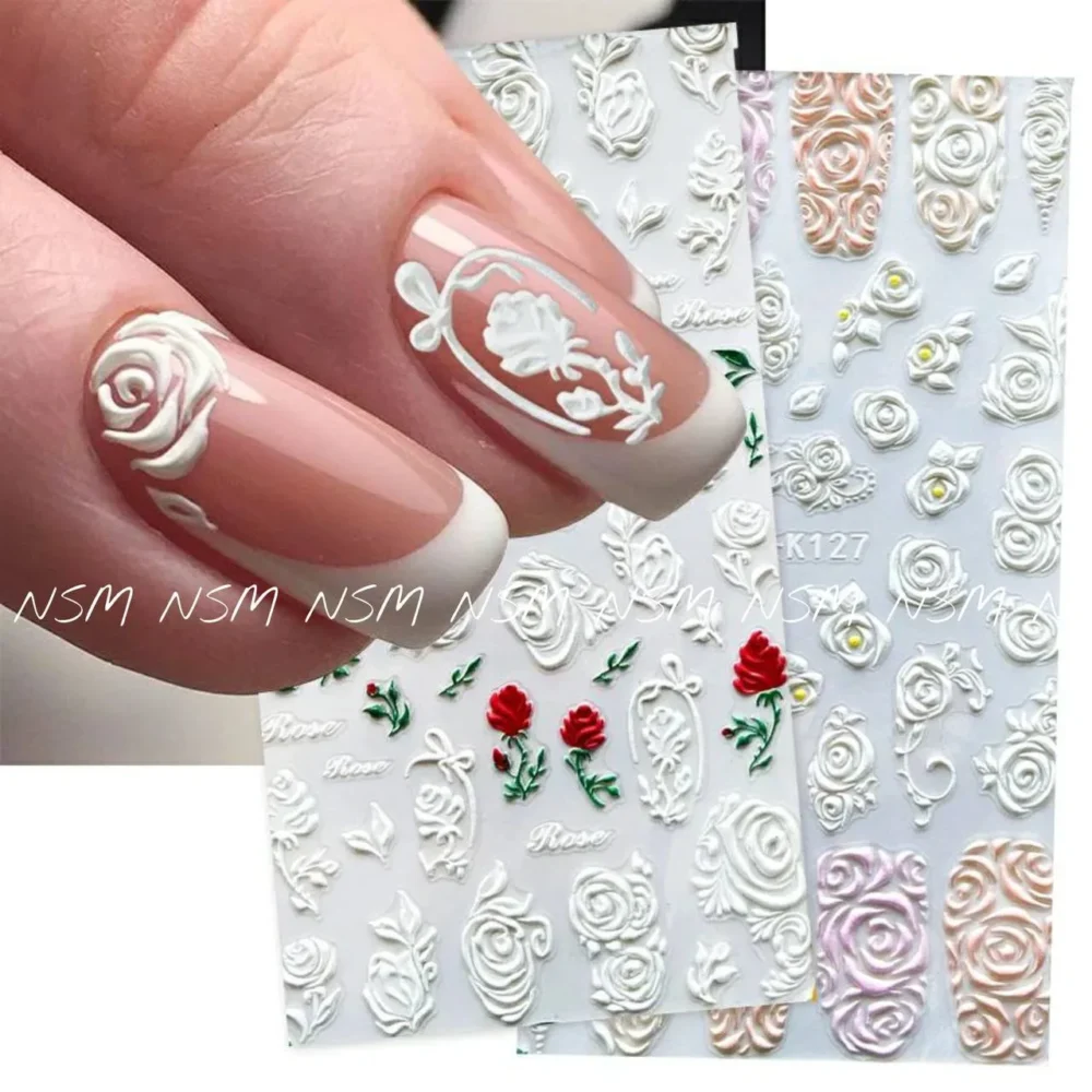 Red And White Roses 5d Sticker Sheet (5d-k128)