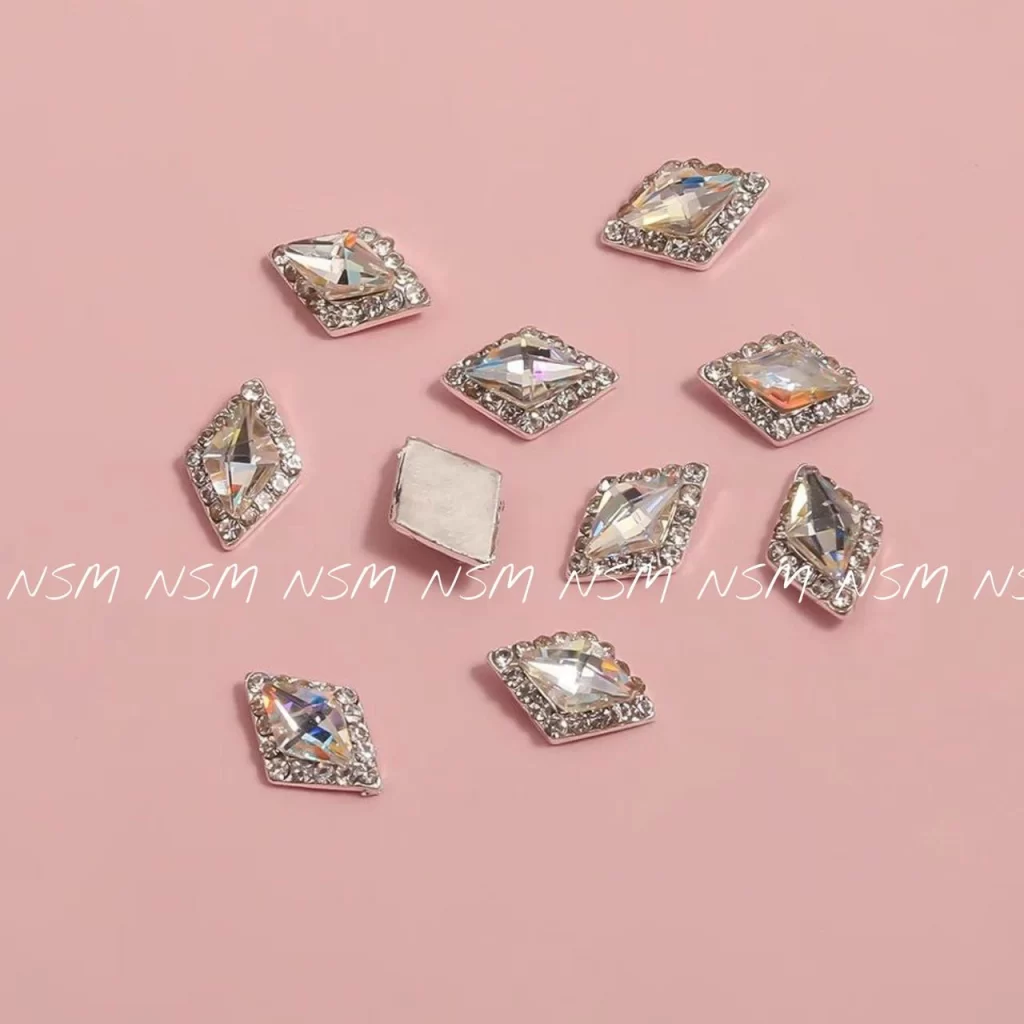 Rhombus Shaped Nail Charms (pack Of 2 Piece)
