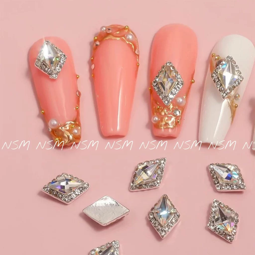 Rhombus Shaped Nail Charms (pack Of 2 Piece)