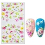 Rose And Leaves 5D Nail Stickers Sheet (5D-K033)