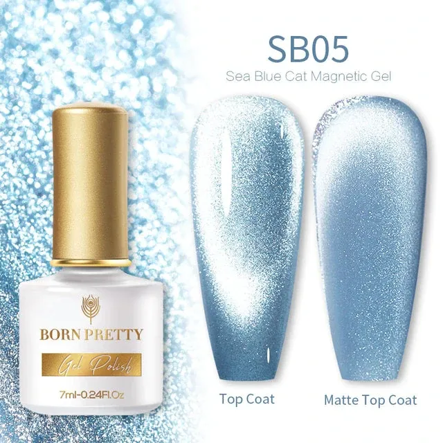 Born Pretty Sea Blue Cat Magnetic Gel Nail Polish (7ml) - Bp-sb05