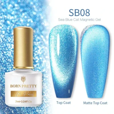 Born Pretty Sea Blue Cat Magnetic Gel Nail Polish (7ml)