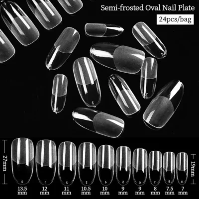 Born Pretty Semi-frosted Oval Nail Tips (24pcs)