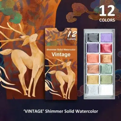 Shimmer Solid Watercolor (set Of 6/12 Colors)