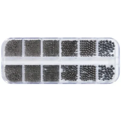 Silver And Black Caviar Beads Grid Box