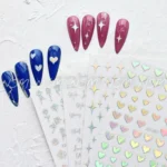 Silver Hearts Holographic Sticker Sheets (jo-967)