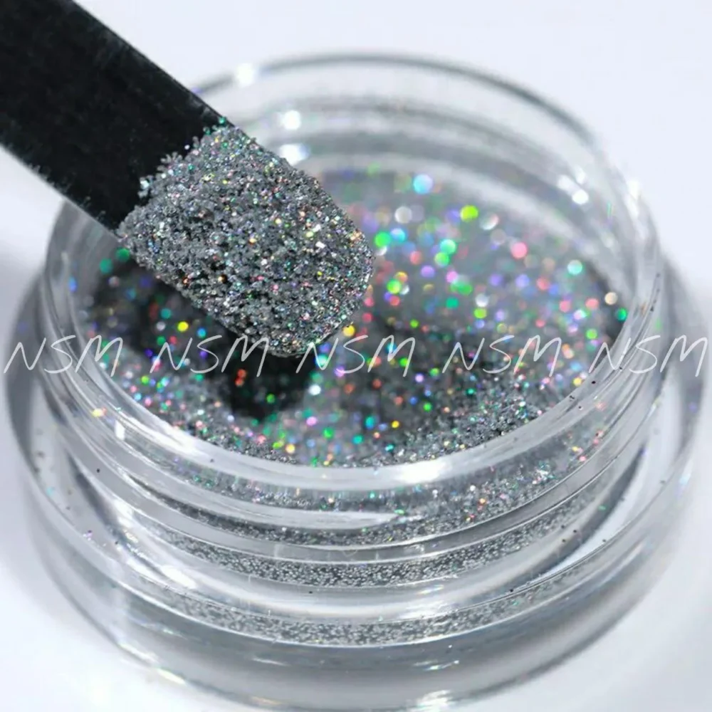 Silver Holographic Nail Glitter Powder