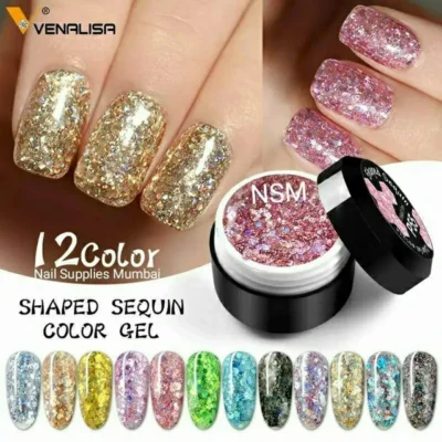 Venalisa Shaped Sequins Gel Pots (set Of 12)