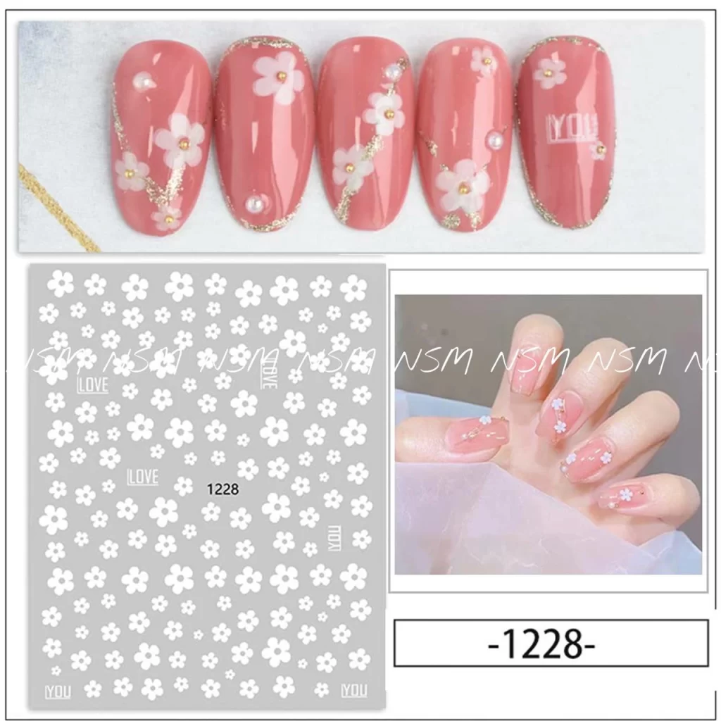 White Flowers Sticker Sheet (1228)