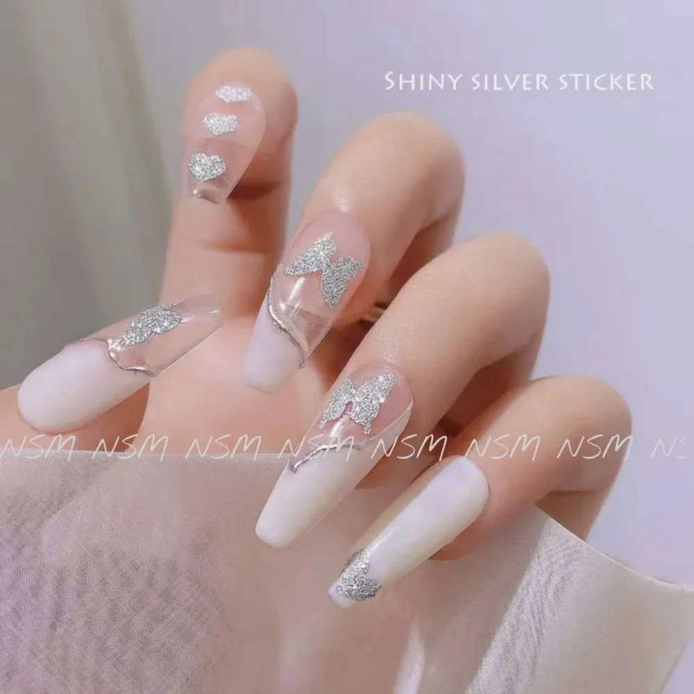 Silver Butterflies Reflective Glitter Sticker Sheets