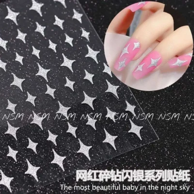 Starry Night Stars Reflective Glitter Sticker Sheets