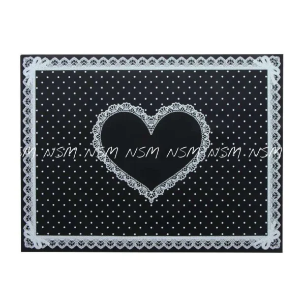 Lace And Dots Foldable Silicon Table Mats - Black