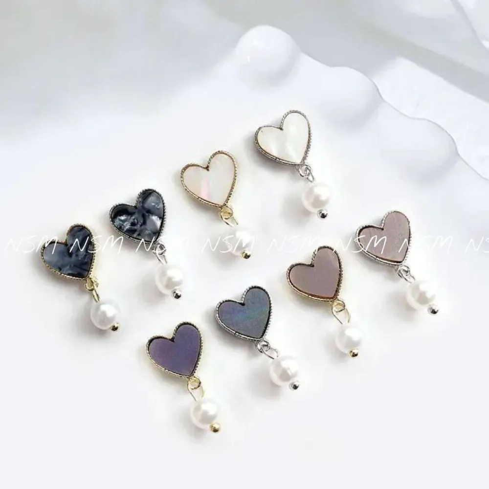 Valentine's Special Shell Heart Charms (pack Of 16 Pcs)