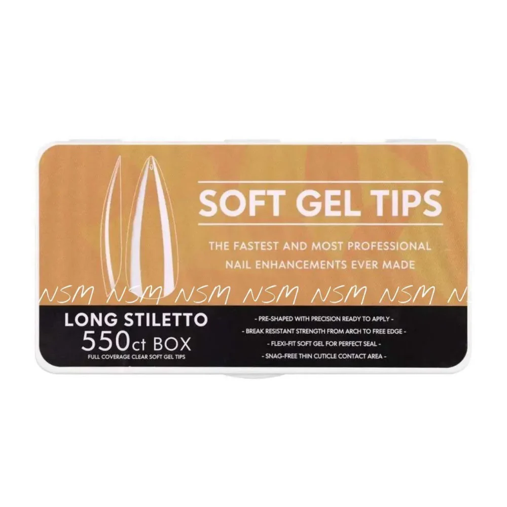 Long Stiletto Soft Gel Tips Box (550 Tips)
