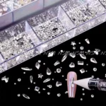 Multiple Sized Silver Rhinestones And Stone Picker Nail Art Set