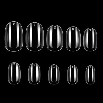 Short Oval Transparent Nail Tips (pack Of 500 Pc)