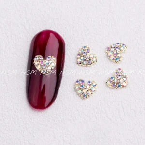 Ab Aurora Heart Nail Charms (pack Of 2 Pcs)
