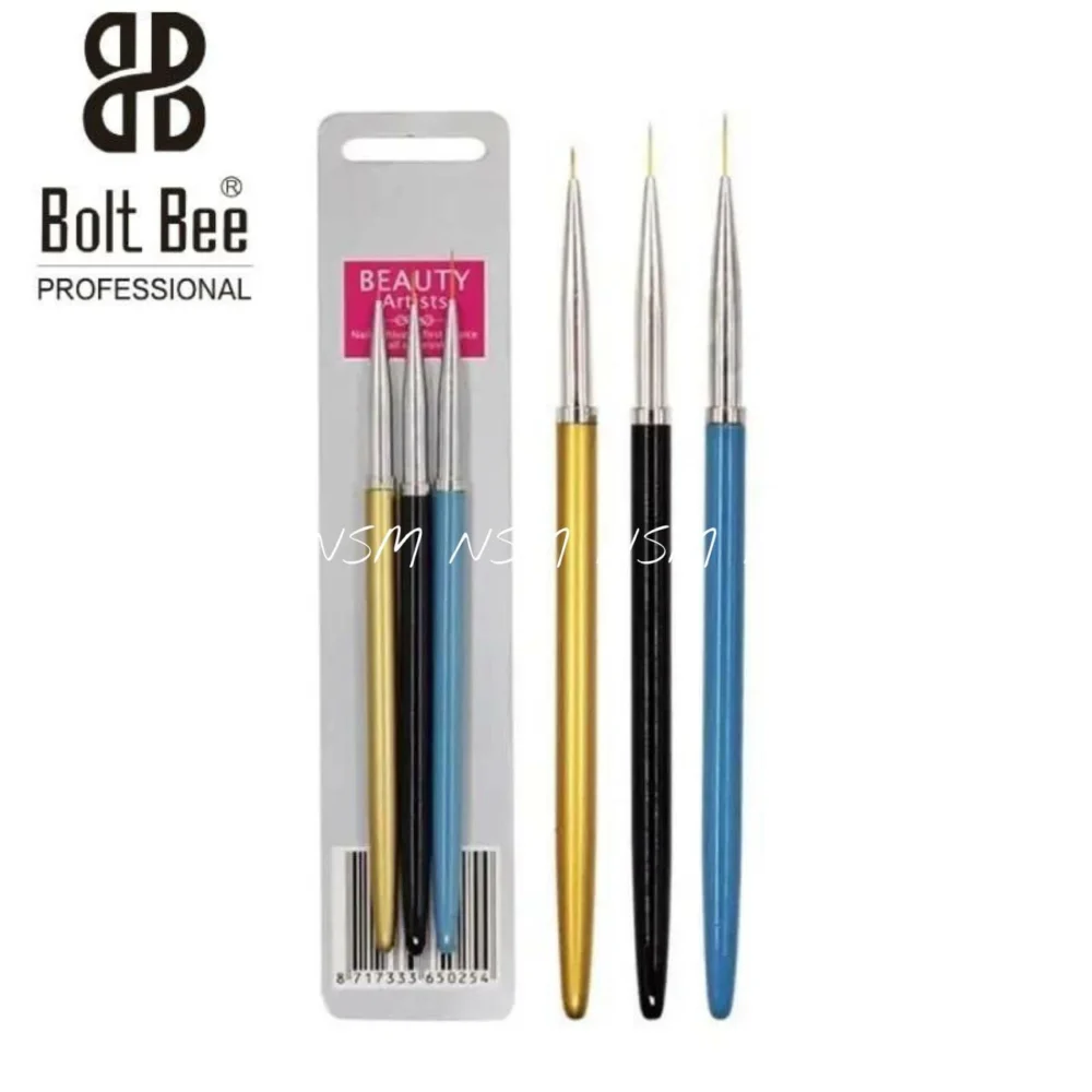 Bolt Bee Nail Art Liner Brushes (set Of 3)