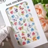 Butterfly And Floral Embossed 5D Nail Art Sticker Sheets (Z-D4323)