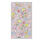 Butterfly And Flowers Embossed 5D Nail Art Sticker Sheets (Z-D4331)
