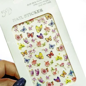 Butterfly And Flowers Embossed 5d Nail Art Sticker Sheets (Z-D4331)