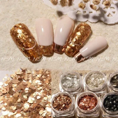 Irregular Mica Marble Shell Flake Mylars (set Of 6)