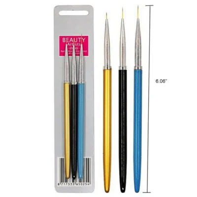 Nail Art Liner Brushes (set Of 3)