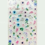 Pastel Flowers And Leaves Embossed 5D Nail Art Sticker Sheets (Z-D4327)
