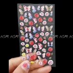 Rose And Butterfly Embossed 5D Nail Art Sticker Sheets (Z-D4325)