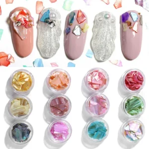 Shell Flakes Nail Art Mylars (set Of 12)