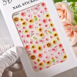 Sunflower And Floral Embossed 5D Nail Art Sticker Sheets (Z-D4315)