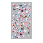 Swan Leaves And Flowers Embossed 5D Nail Art Sticker Sheets (Z-D4328)