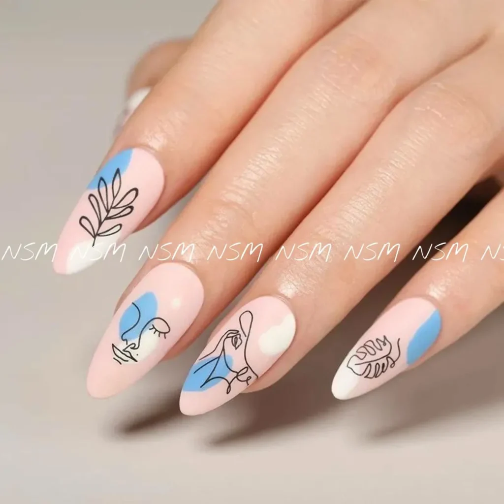 Abstract Lady Face, Flowers And Leaves Stamping Plate By Nicole Diary (184)