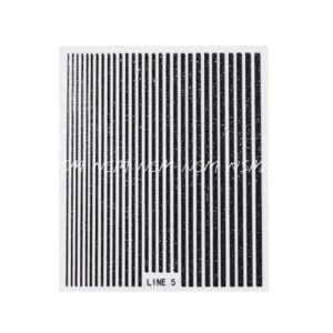 Black Glitter Stripes Nail Sticker Sheets