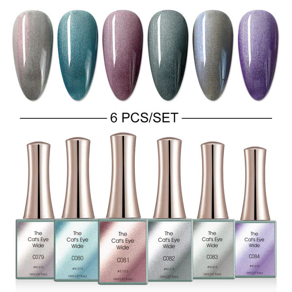 Canni The Cat's Eye Wide Series Gel Polish Set Of 6 Colors