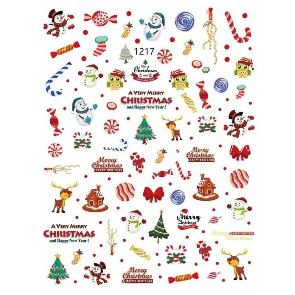 Christmas Nail Art Sticker Sheets (Jo-1217)