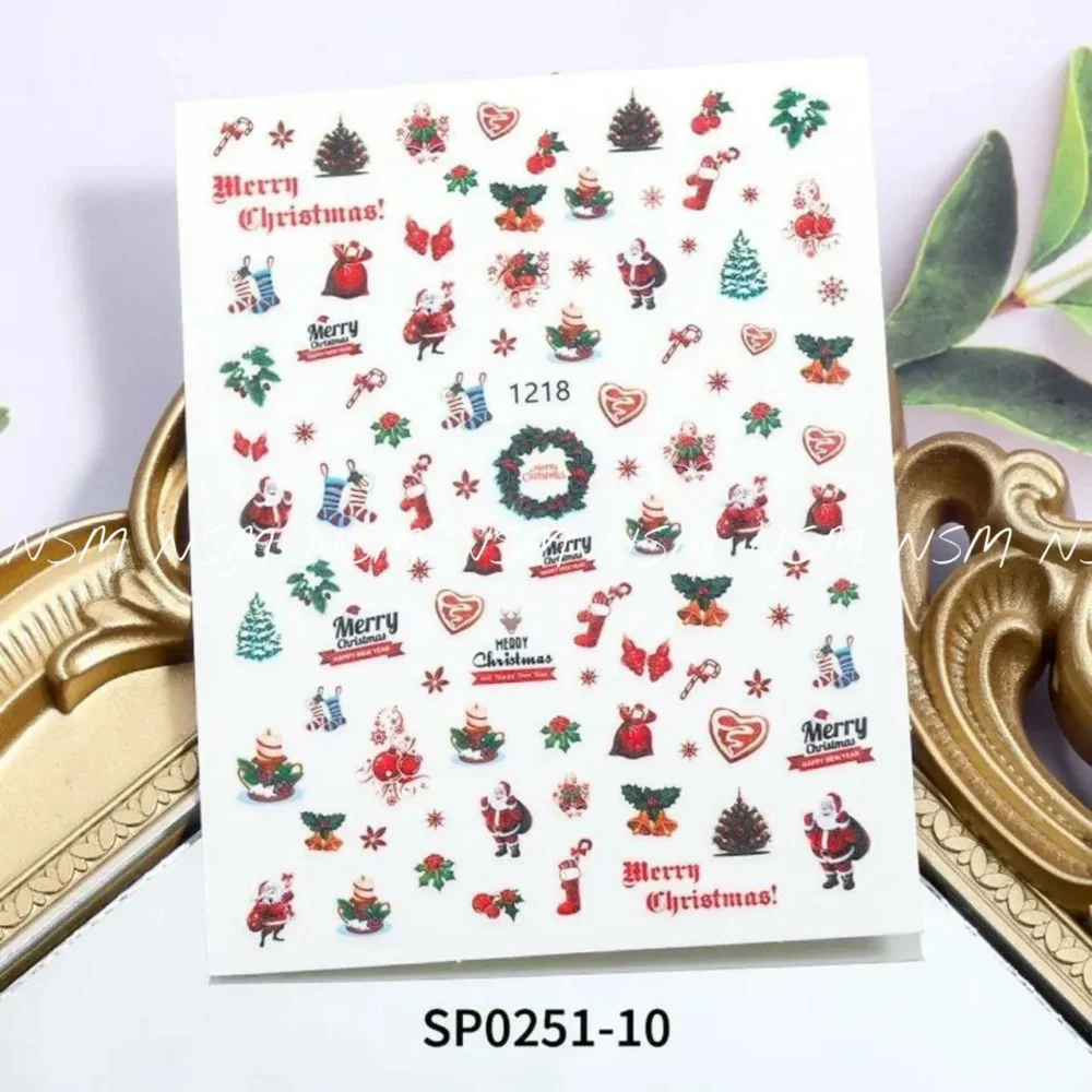 Christmas Nail Art Sticker Sheets (jo-1218)