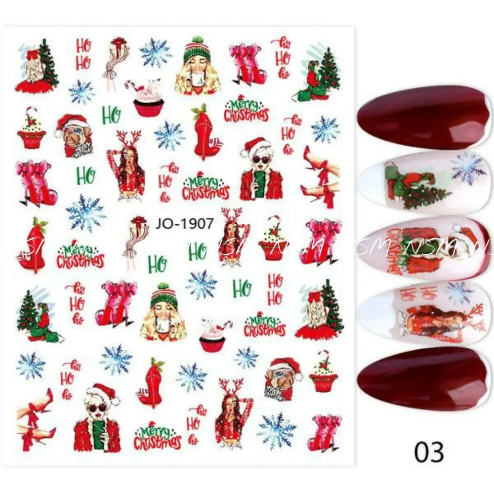 Christmas Nail Art Sticker Sheets (jo-1907)