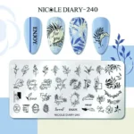 Fern, Leaves and Text Stamping Plate By Nicole Diary (240)