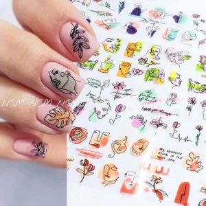 Abstract Graffiti Lady Face Design Transfer Foil (set Of 10 Without Box)