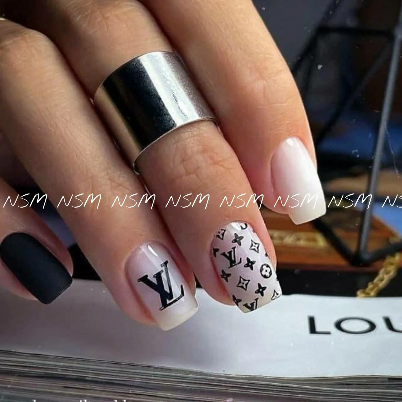 LV Louis Vuitton Nails, LV Nail designs, High Fashion