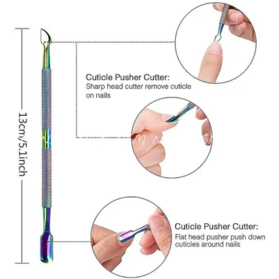Premium Quality Rainbow Cuticle Pusher (model No. 4)