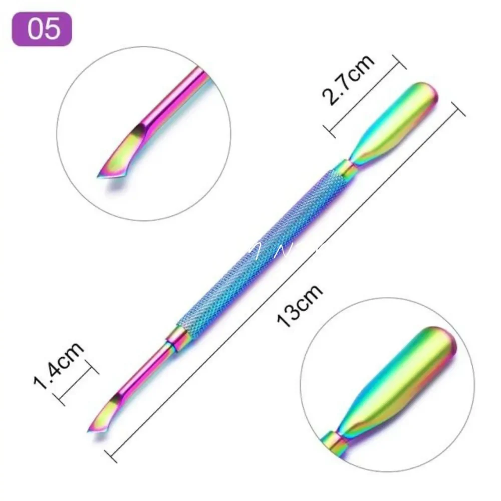Premium Quality Rainbow Cuticle Pusher (model No. 5)