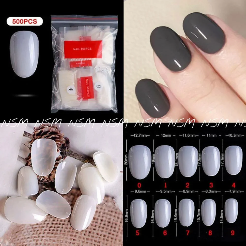 Short Oval Natural Nail Tips (pack Of 500 Pc)