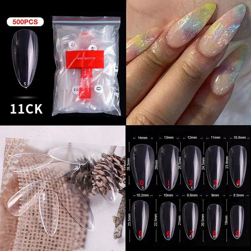 Buy Secret Lives Acrylic Press on Artificial Designer Fake Nails Extension  Transparent Golden Glitter Design 24 pcs Set with Manicure Kit Online at  Best Prices in India - JioMart.